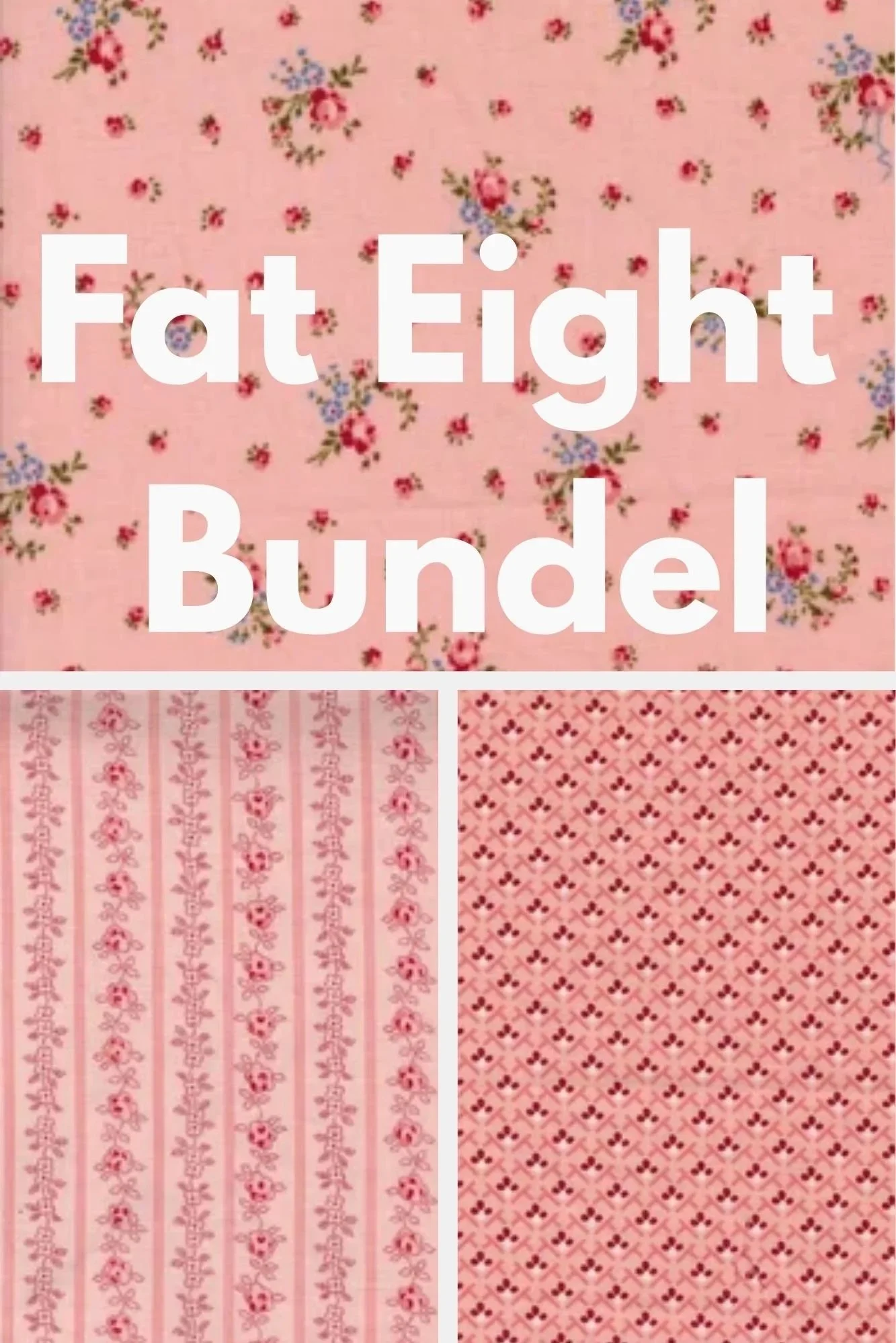Fat Eight Bundel 3 stuks Hollyhocks & Roses by Bunny Hill Designs / Moda (Copy)