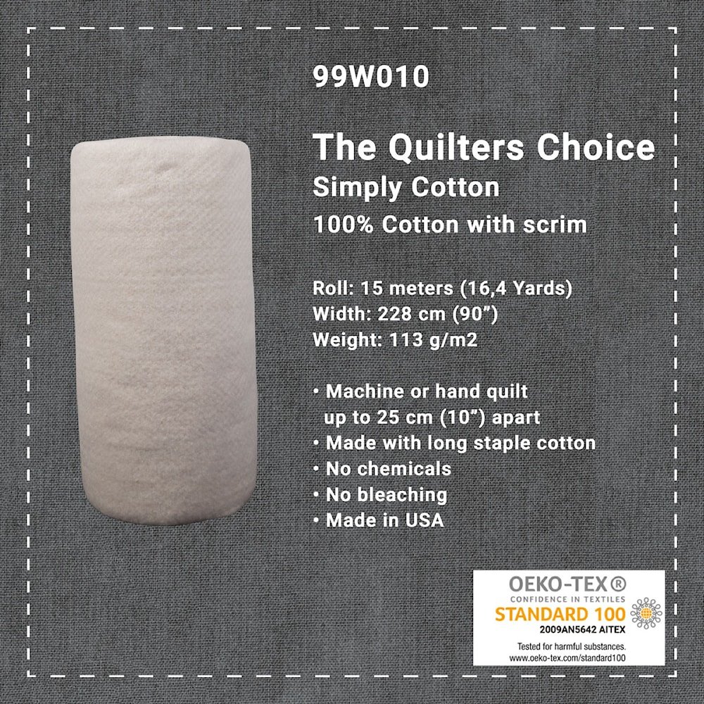 Tussenvulling Simply Cotton 100% katoen met scrim (the quilters choice)