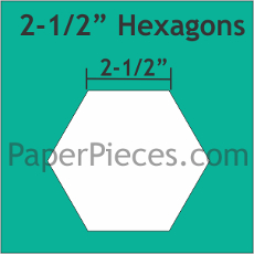 2.5in Hexagons Small Pack 24 Pieces - Paper Pieces