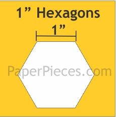 1in Hexagons Small Pack 100 Pieces - Paper Pieces