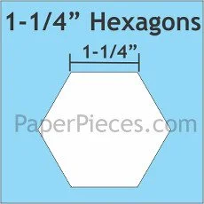 1-1/4in Hexagons Small Pack 75 Pieces - Paper Pieces