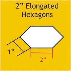 2 Inch Elongated Hexagons 75 Pieces - Paper Pieces