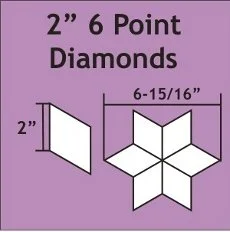 2in 6 Point Diamond Small Pack 75 Pieces - Paper Pieces