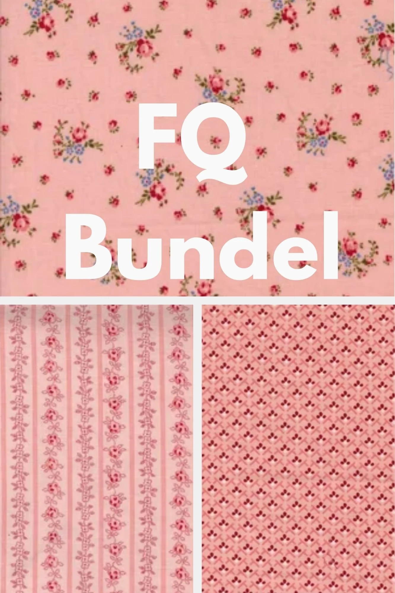 Fat Quarter Bundel 3 stuks Hollyhocks & Roses by Bunny Hill Designs / Moda