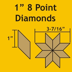 1in 8 Point Diamond Small Pack 100 Pieces - Paper Pieces