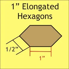1 Inch Elongated Hexagons 100 Pieces - Paper Pieces