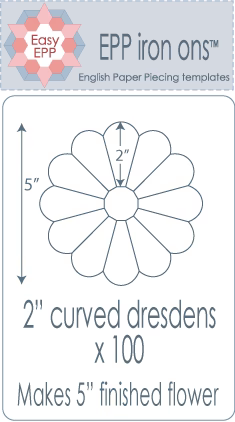 EPP Iron-Ons 2” curved dresden templates (Hugs 'n Kisses)