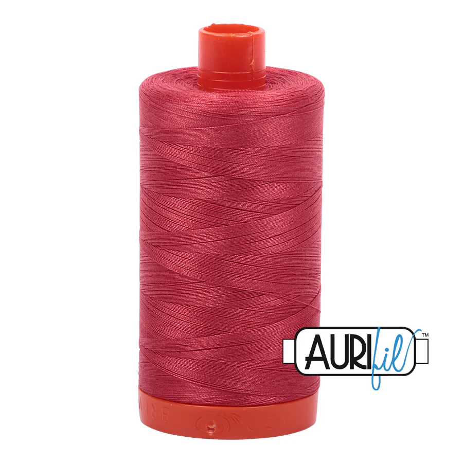 Aurifil Red Peony 50 WT Mako Cotton – Large Spool (1300 m)