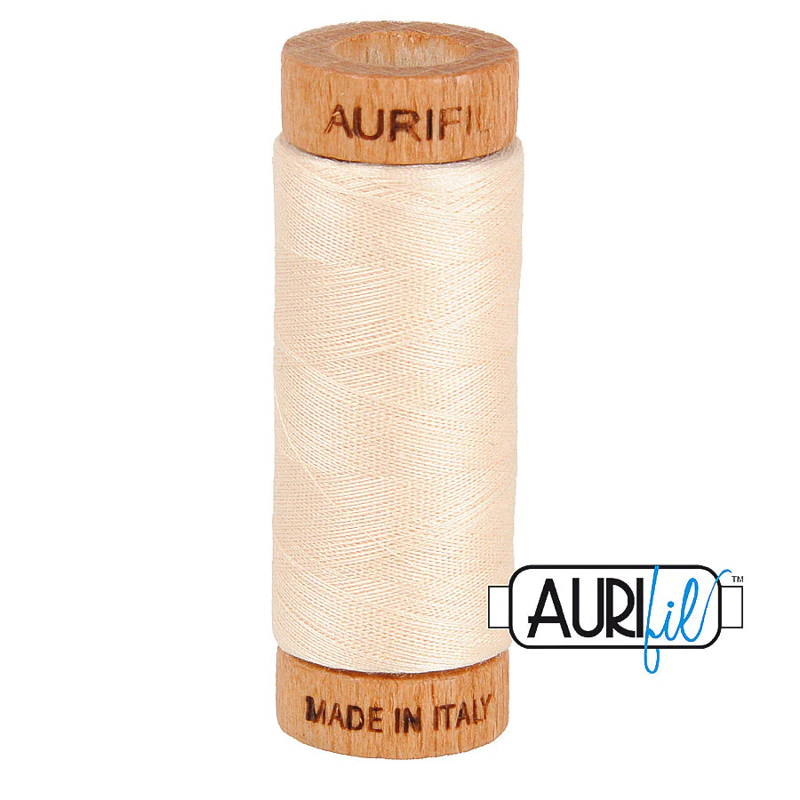 Aurifil LIGHT SAND 80 WT MAKO COTTON SMALL SPOOL | 280 M