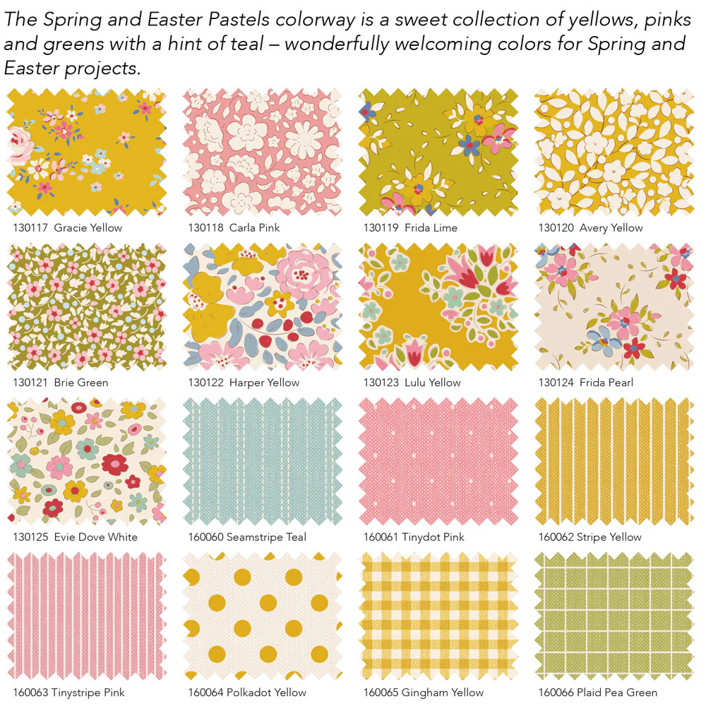 Tilda Pre cut hexagon pakket van 96 stuks 1" afgewerkt (Creating Memories: Spring)