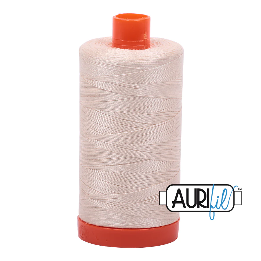 Aurifil Light Sand 50 WT Mako Cotton – Large Spool (1300 m)