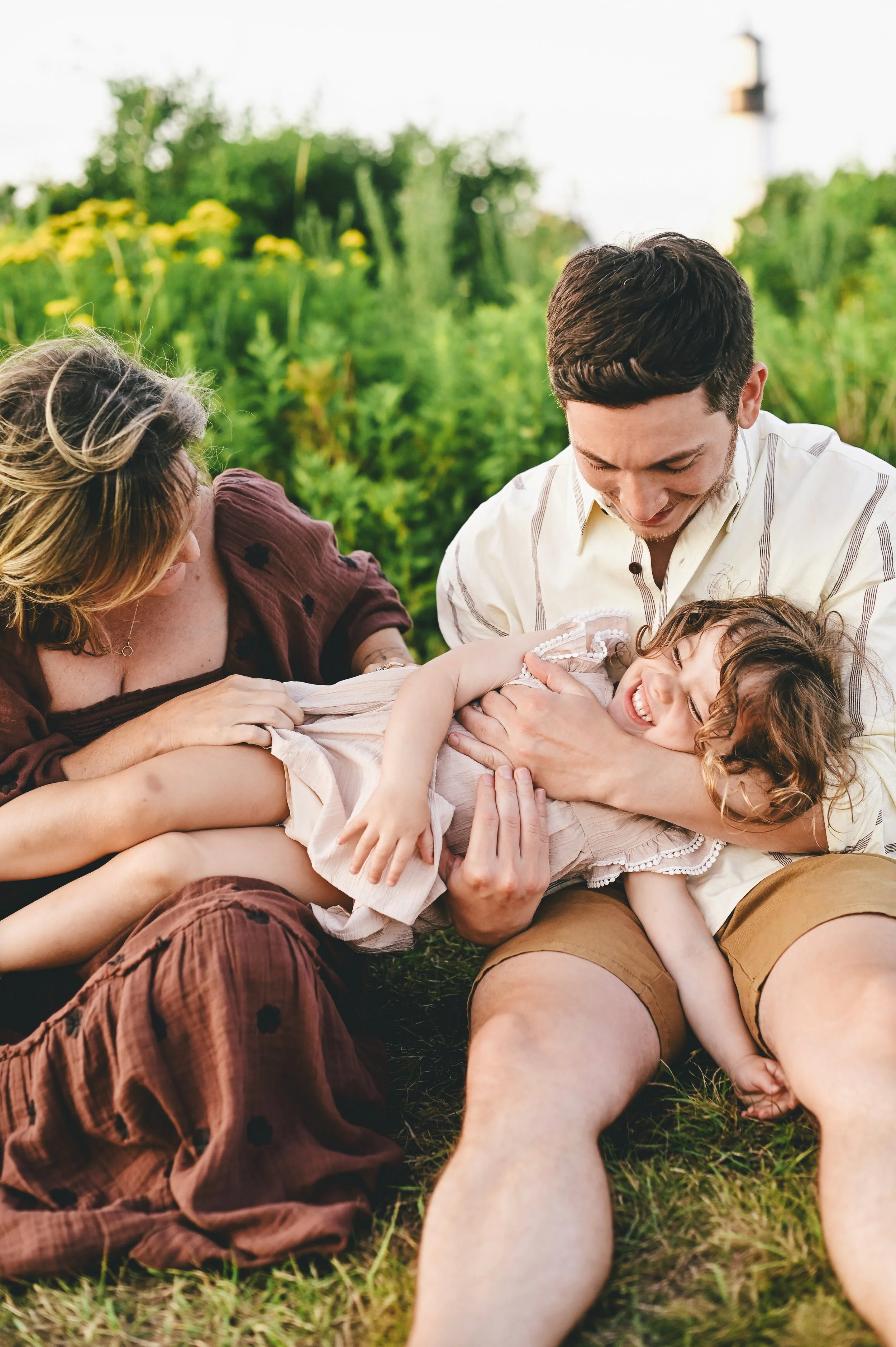 Candid family interaction during a Cape Elizabeth Maine family session