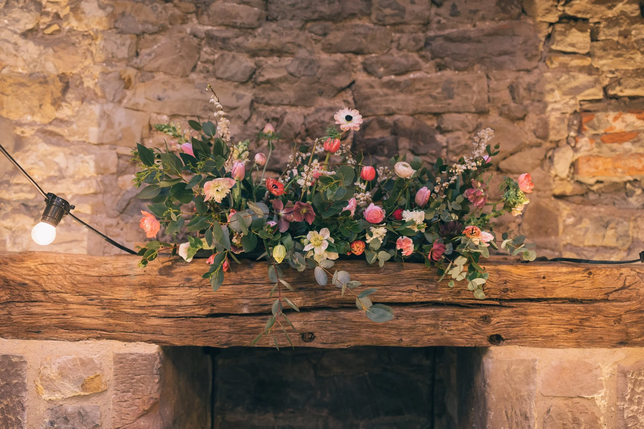Mantlepiece flowers Doxford Barns, Northumberland