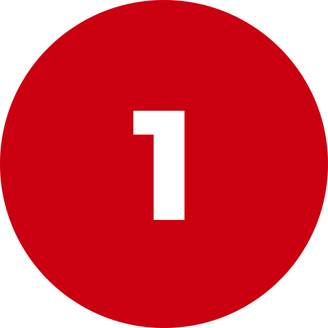 Red circular social media notification badge with a white number one in the center.