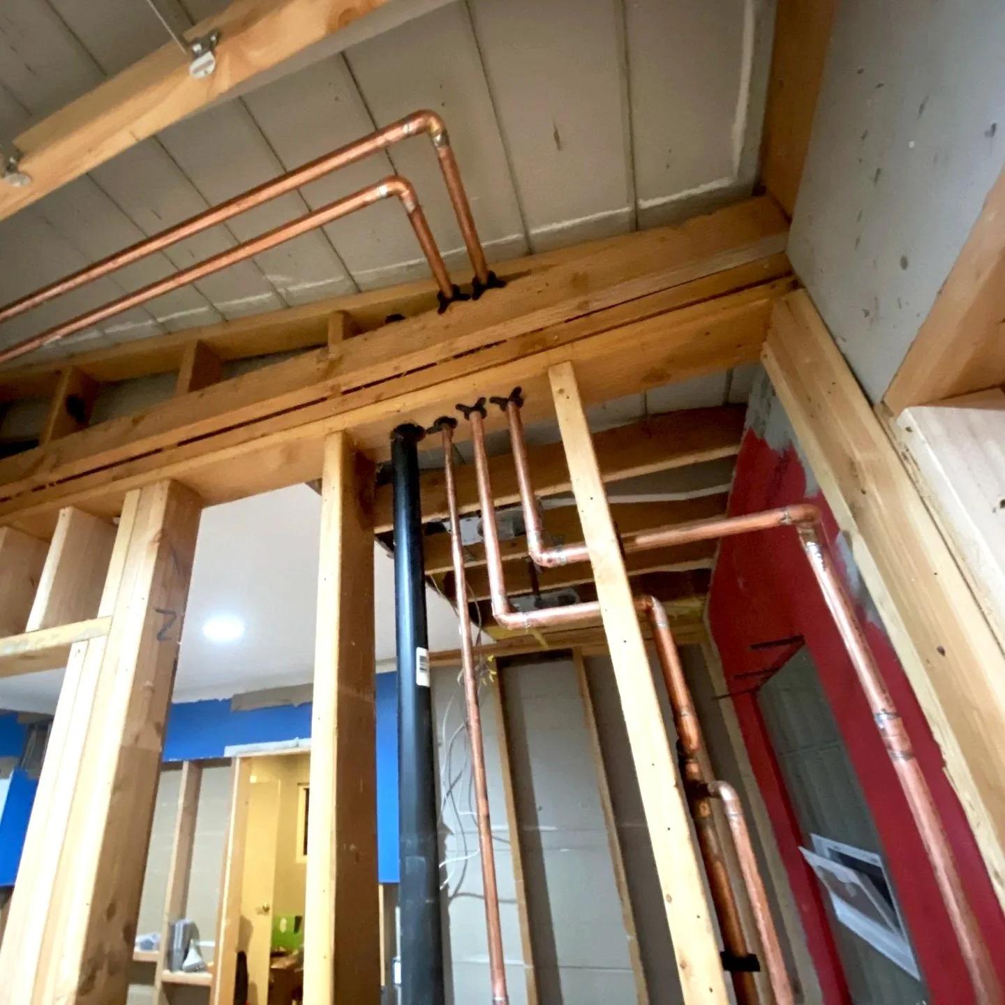new copper water lines installed during a whole house repipe.