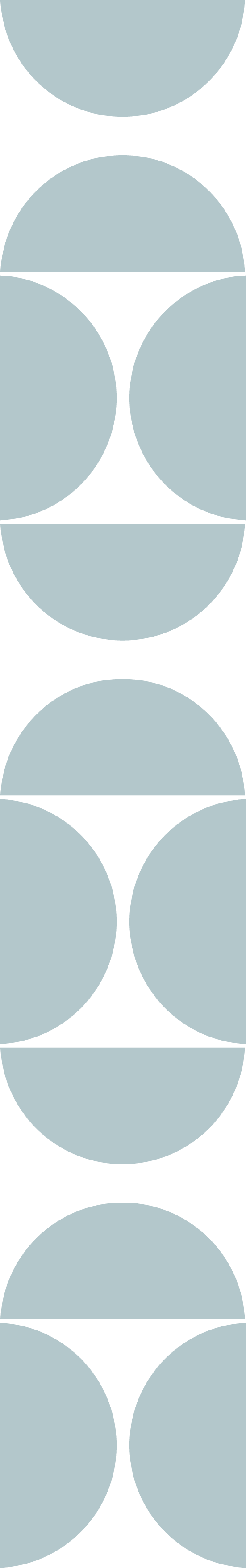 Abstract geometric pattern with large light blue circles and black curved shapes in between, arranged in a vertical sequence.