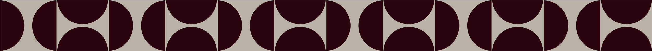 A pattern of black semicircles and full circles on a beige background.