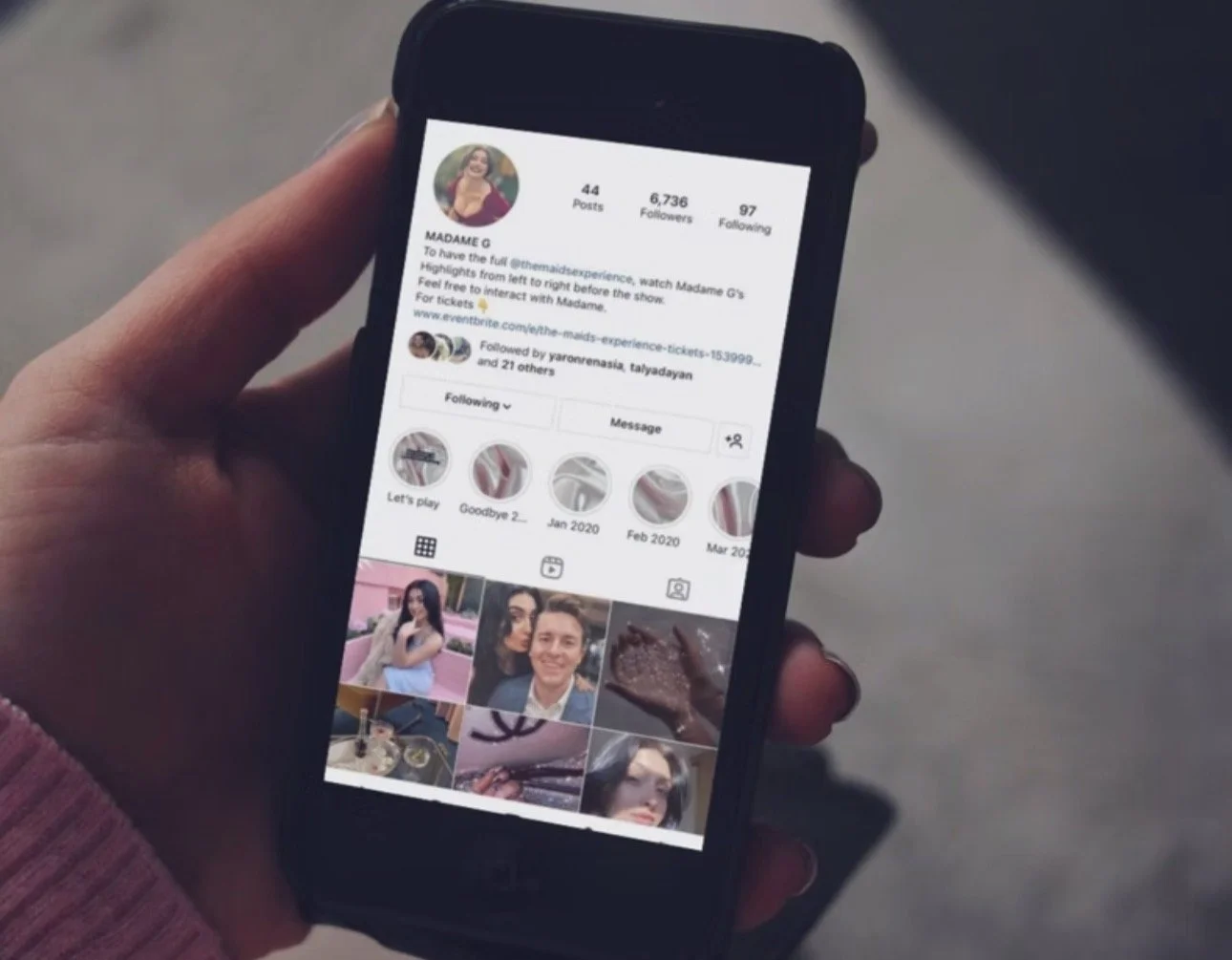A dedicated Instagram account for one of the characters