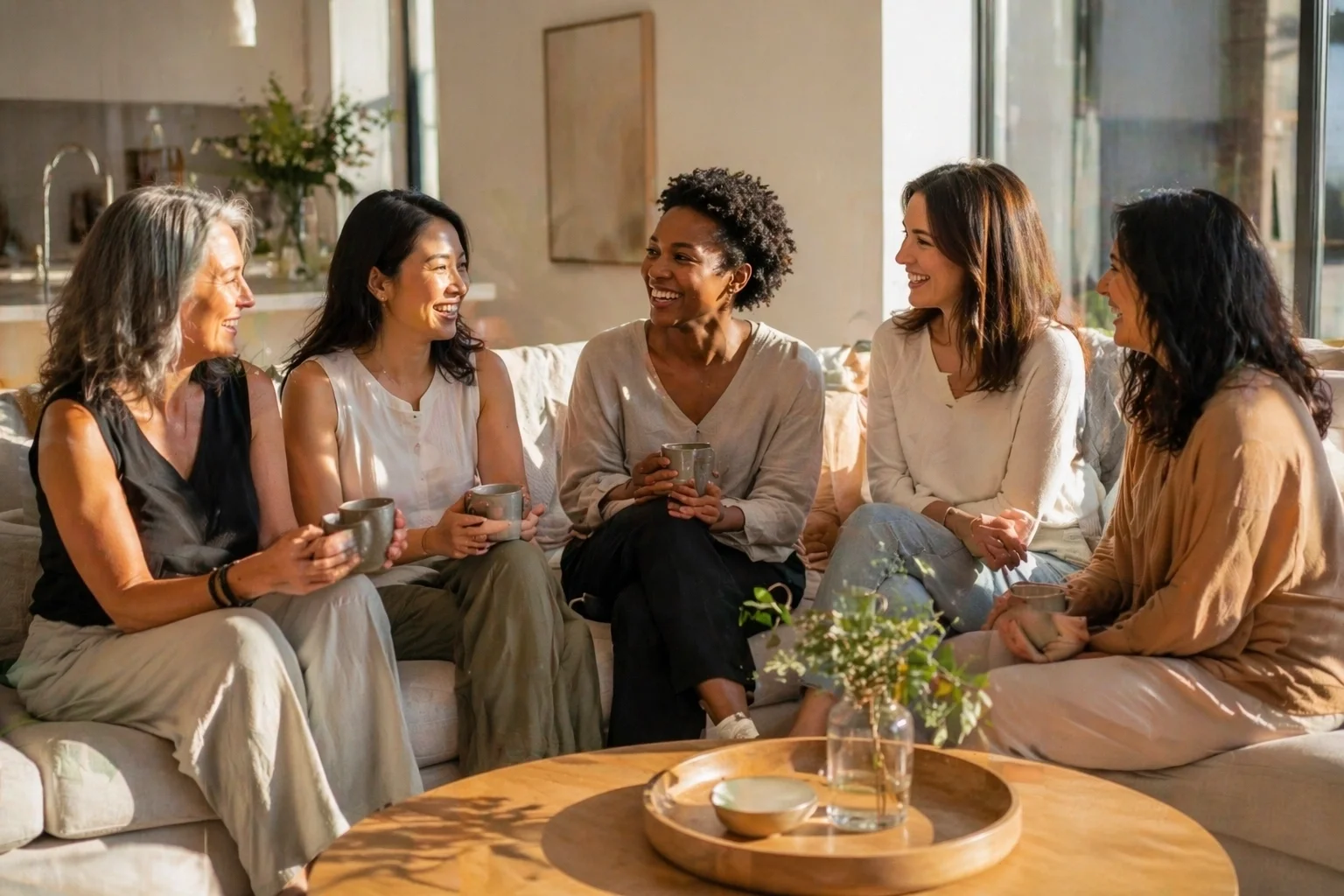 Join our online community for women to access expert-led perimenopause and postpartum support groups.