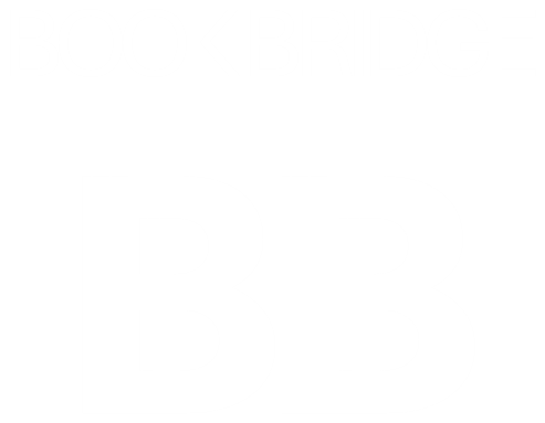 Book Bridge logo with large 'BB' letters inside a square frame and 'Book Bridge' text above in white on a black background.