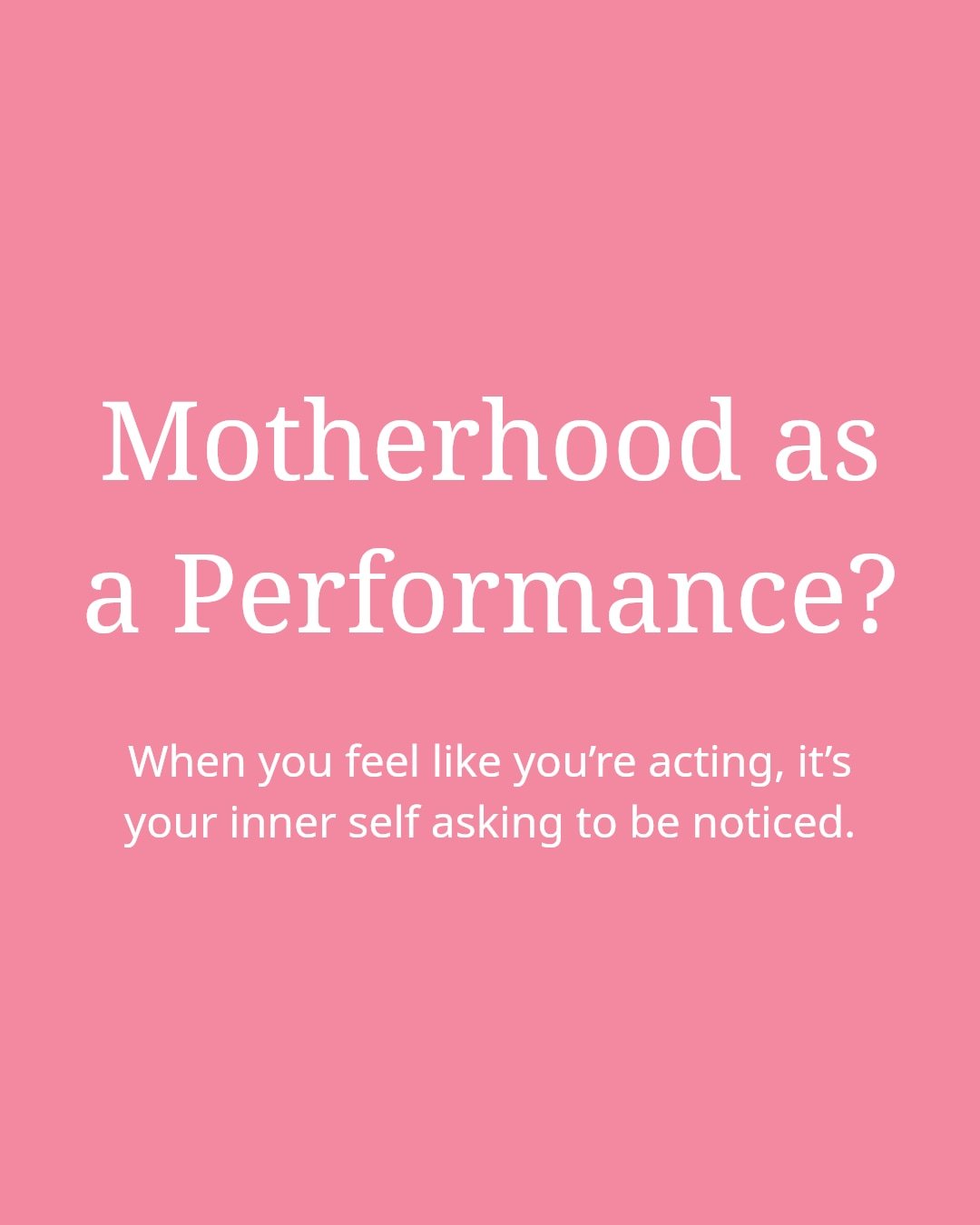 When motherhood starts to feel like a role you&rsquo;re performing, that can be a sign of how much of you has been asked to disappear into the mental load.

The appointments. The feeding. The remembering. The constant scanning for what everyone else 
