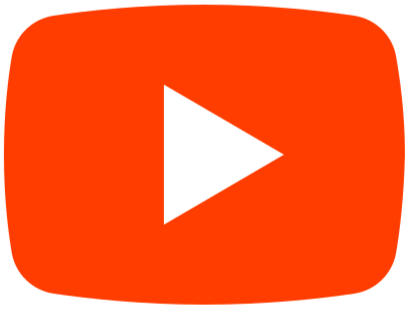 YouTube play button icon with a white triangle inside a red rounded rectangle.