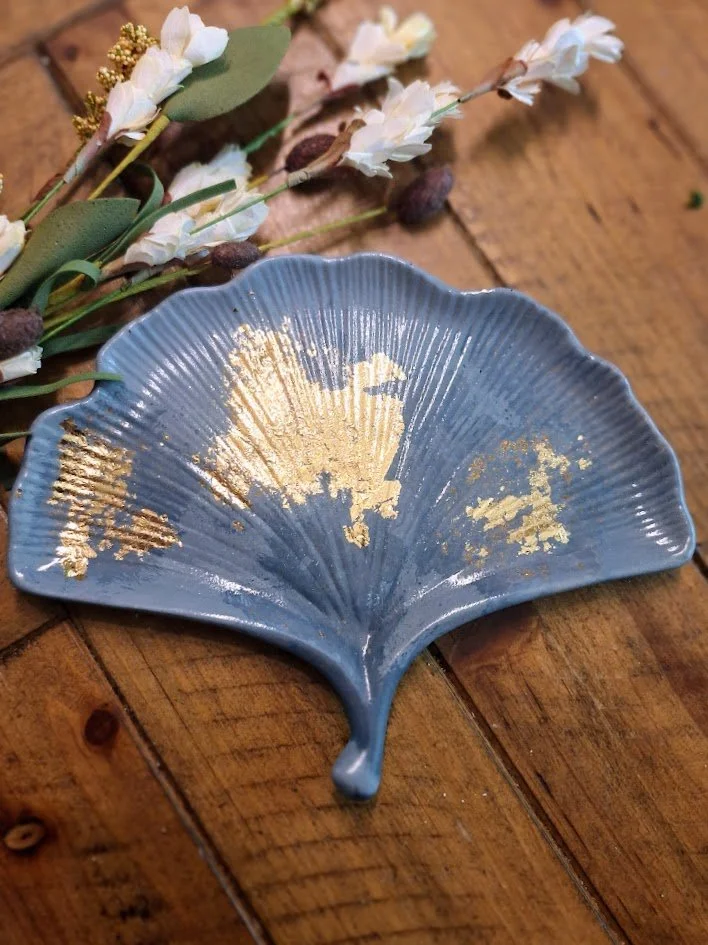 Gingko Dish | Denim + Gold