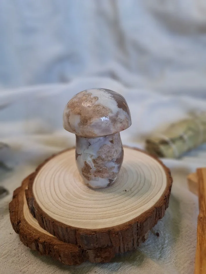 Flower Agate Mushroom | 2.5in
