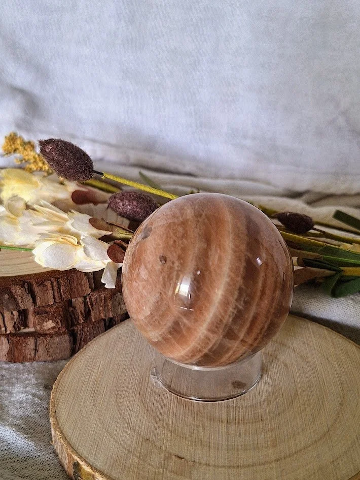 Peach Moonstone Small Sphere | 49mm