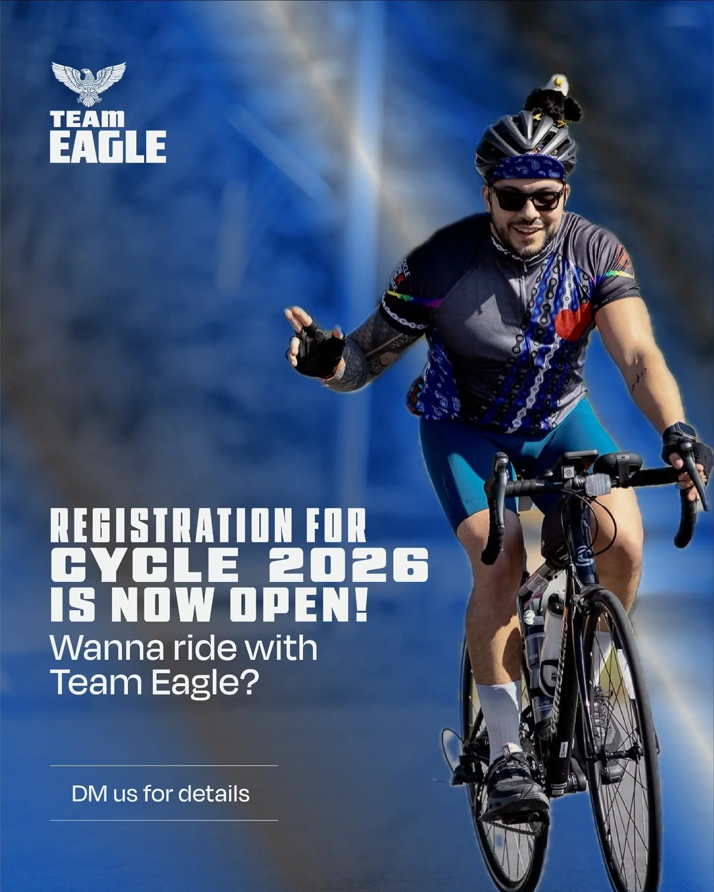 🦅 Leather meets lycra.
Registration for Cycle for the Cause &rsquo;26 is open. Saddle up, gear up, and ride with Team Eagle.

🌈 @TeamEagleNYC @CycleForTheCause