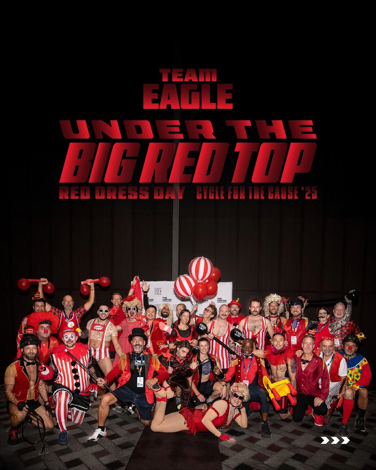 🎪 Under the Big Red Top
A circus of kweens, a carnival of cause &mdash; Red Dress Day at Cycle for the Cause &rsquo;25. 🎡🎠

🏳️&zwj;🌈 @TeamEagleNYC @CycleForTheCause #CawCaw #CycleForTheCause