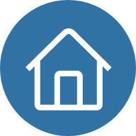 Icon of a house with a pitched roof