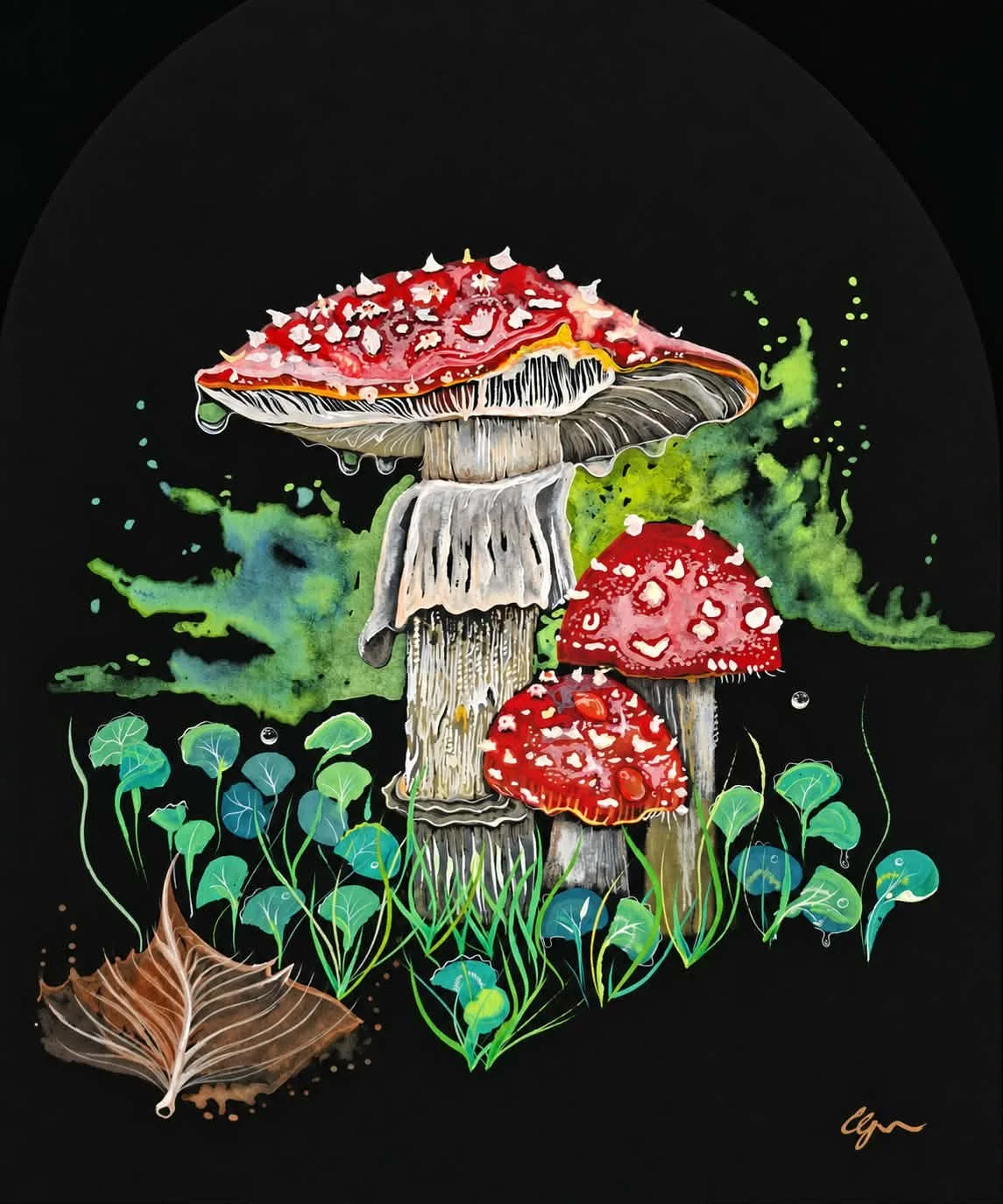 Under The Cap SOLD €295
Medium: Gouache, Acrylic Wax Pencils and Fine point pen.
27cm x 32cm

