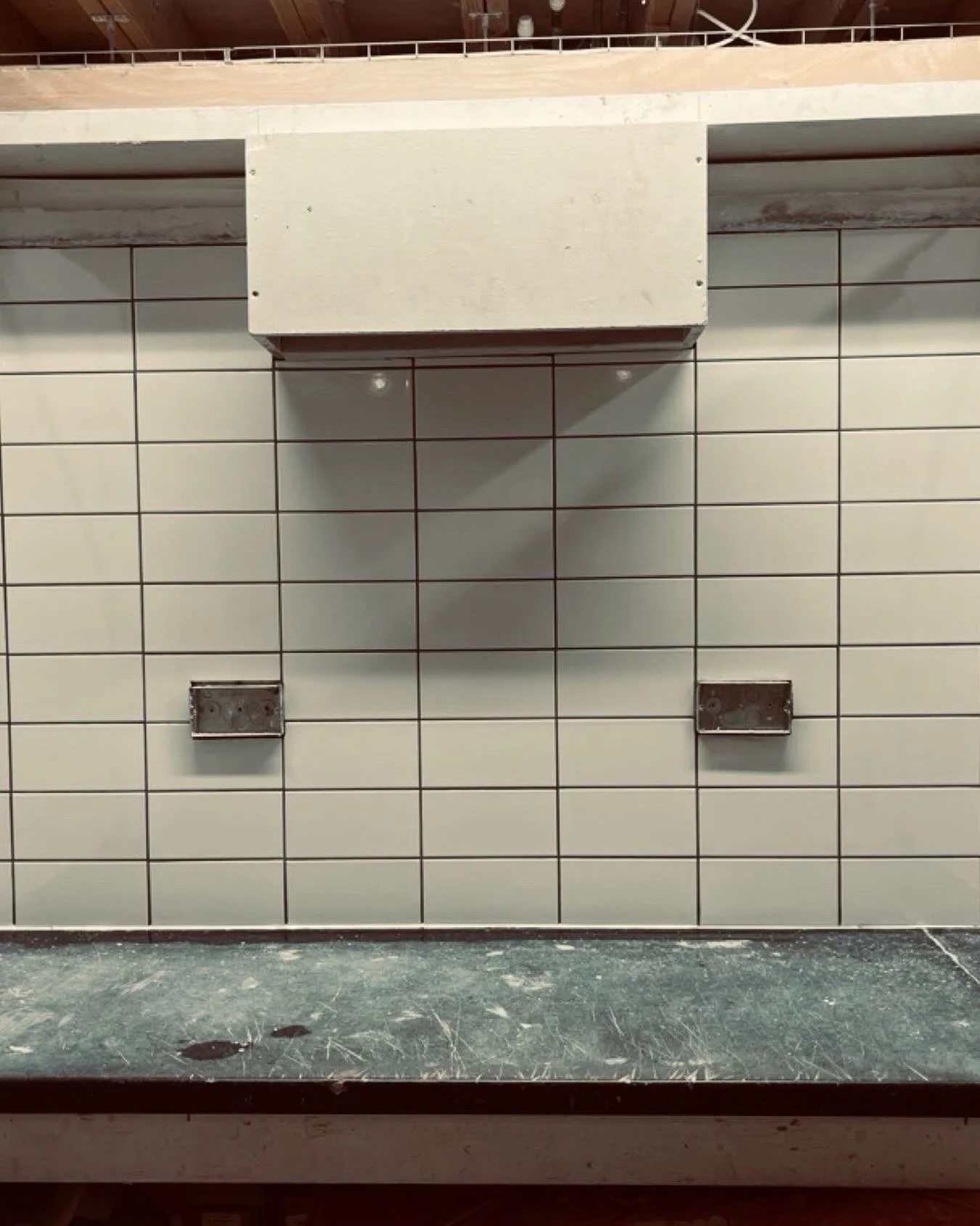 So it begins! First week done at @ableskills Dartford. And whoa it was intense! Kitchen, window and floor all tiled in week one! Can&rsquo;t wait for week 2 to get into some more complex patterns (my brain hates fiddly triangles currently but I&rsquo