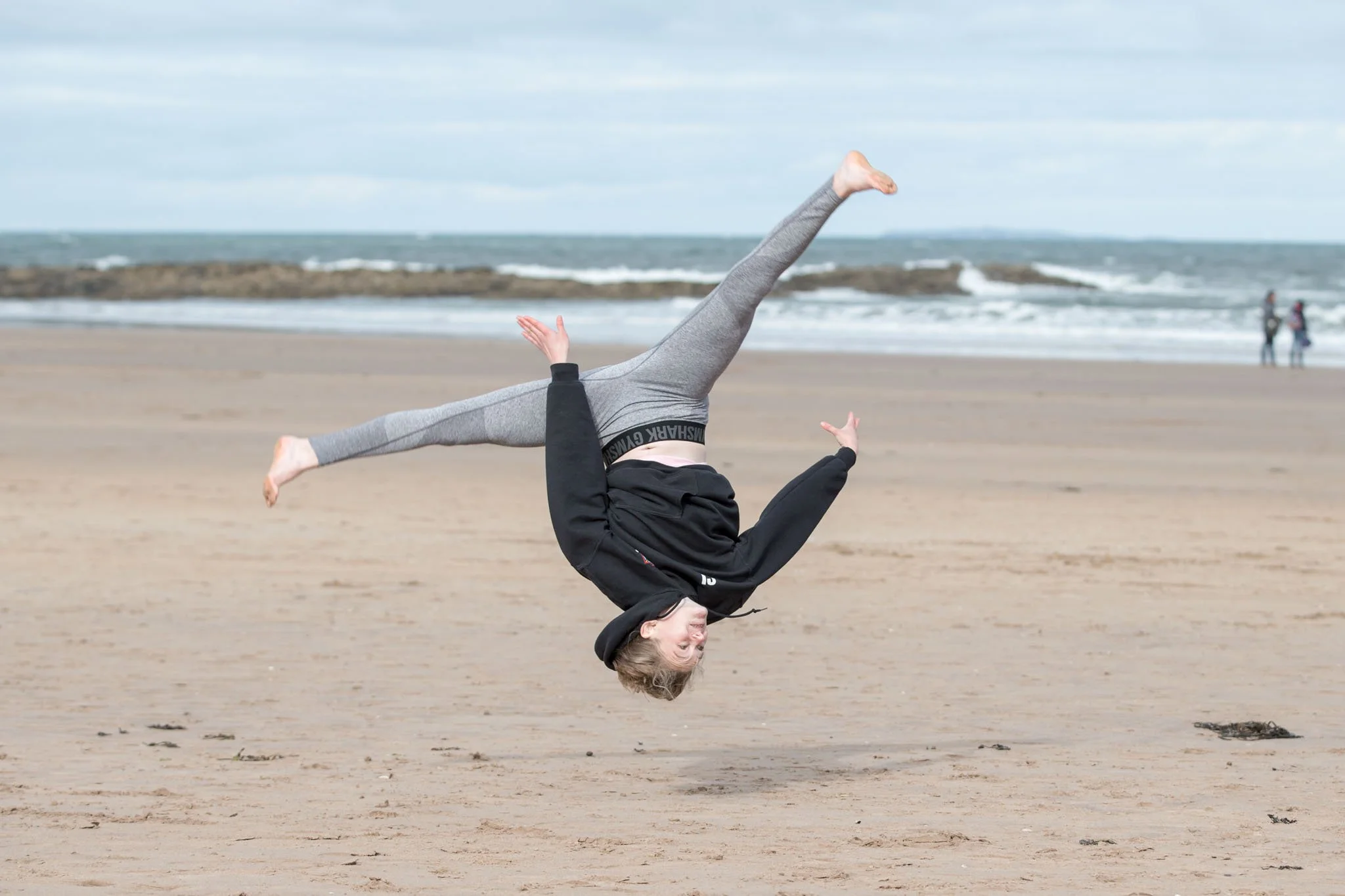 Gymnast doing an aerial
