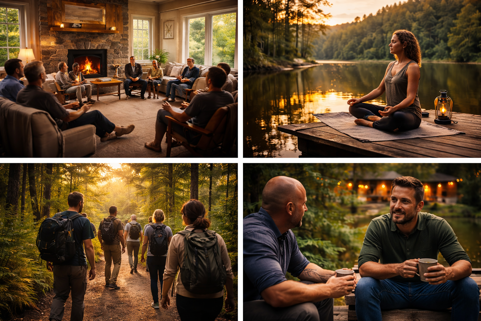 Serene retreat in nature at dusk.png