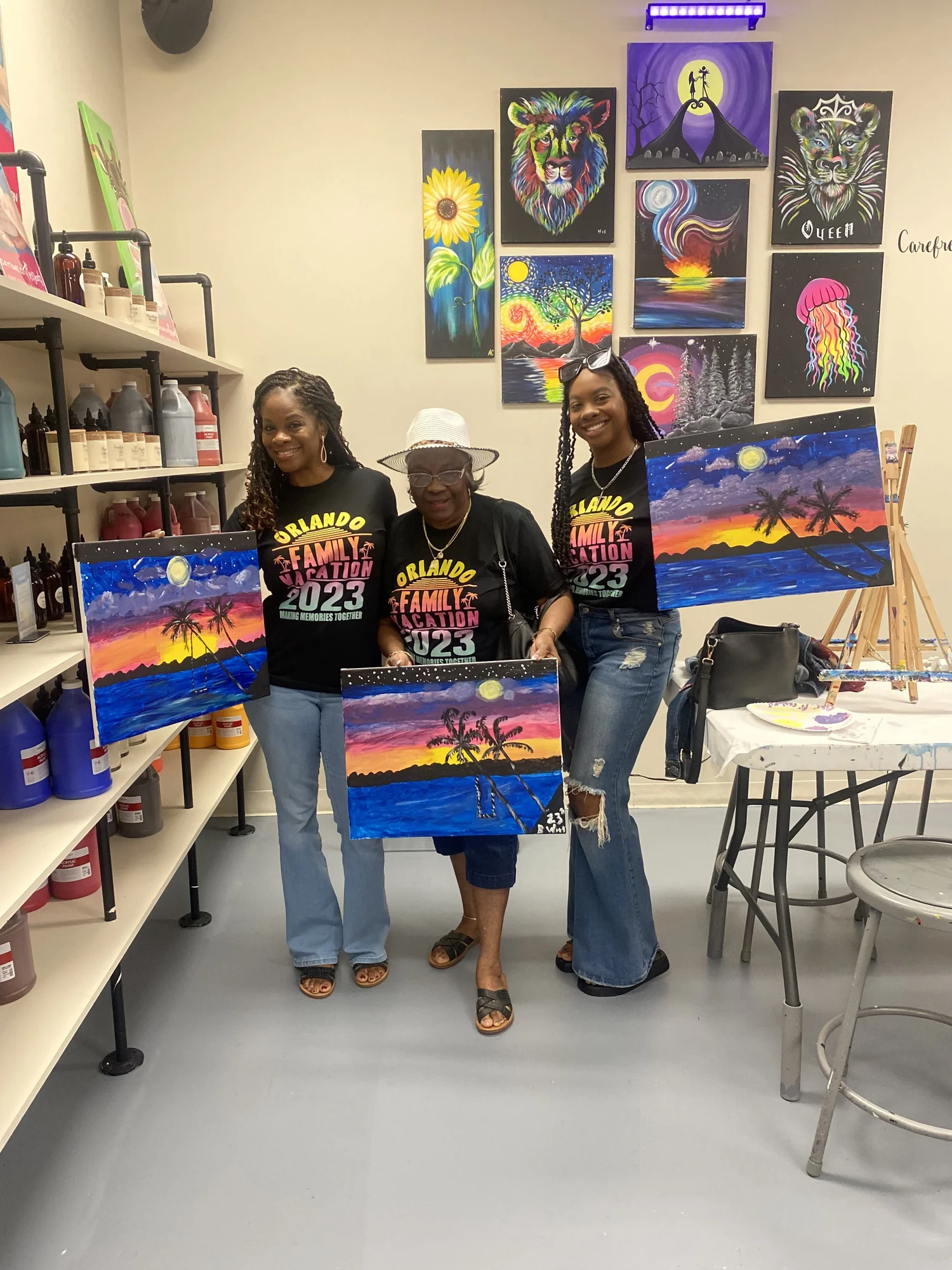 Paint party group in custom event tees