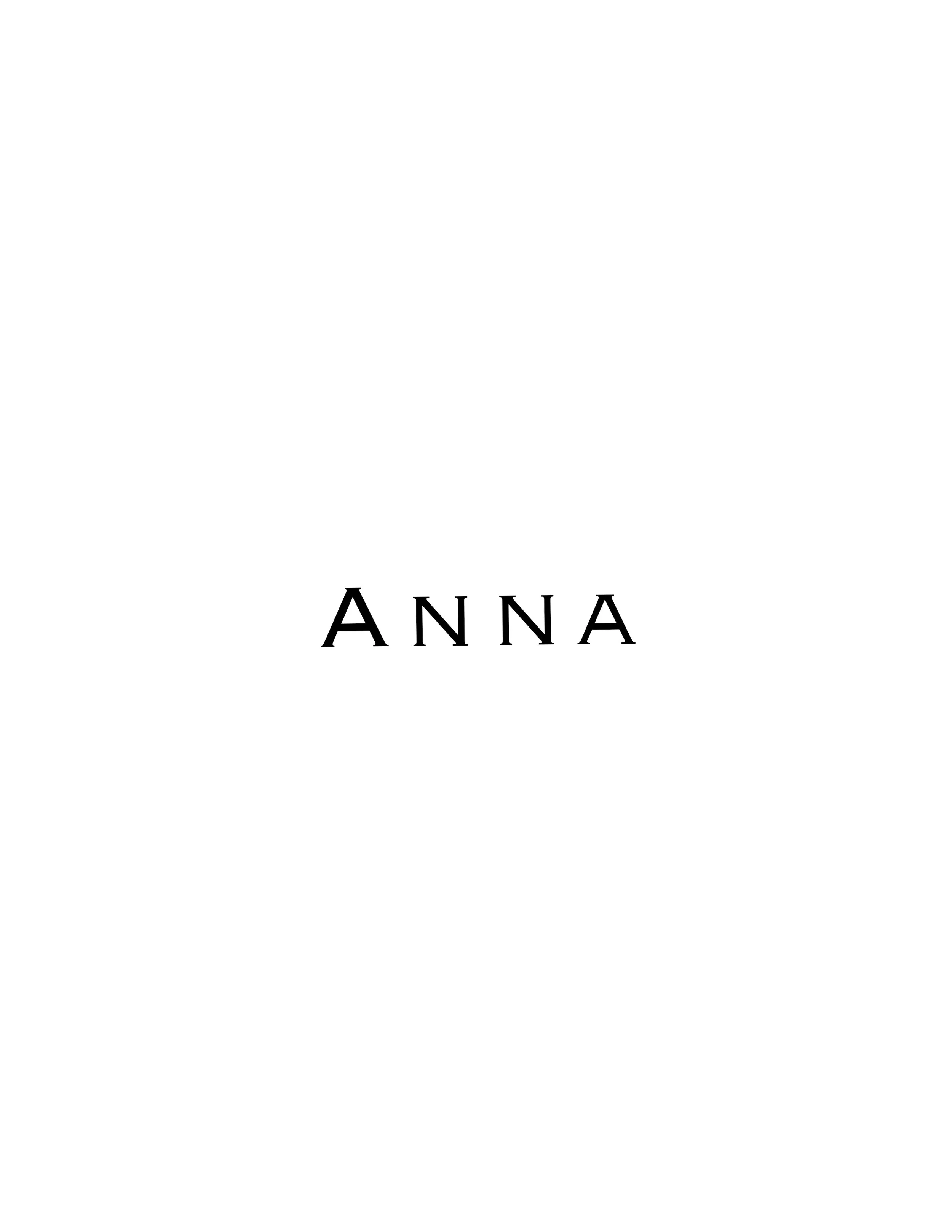 A white background with the name "ANNA" in black, centered text.