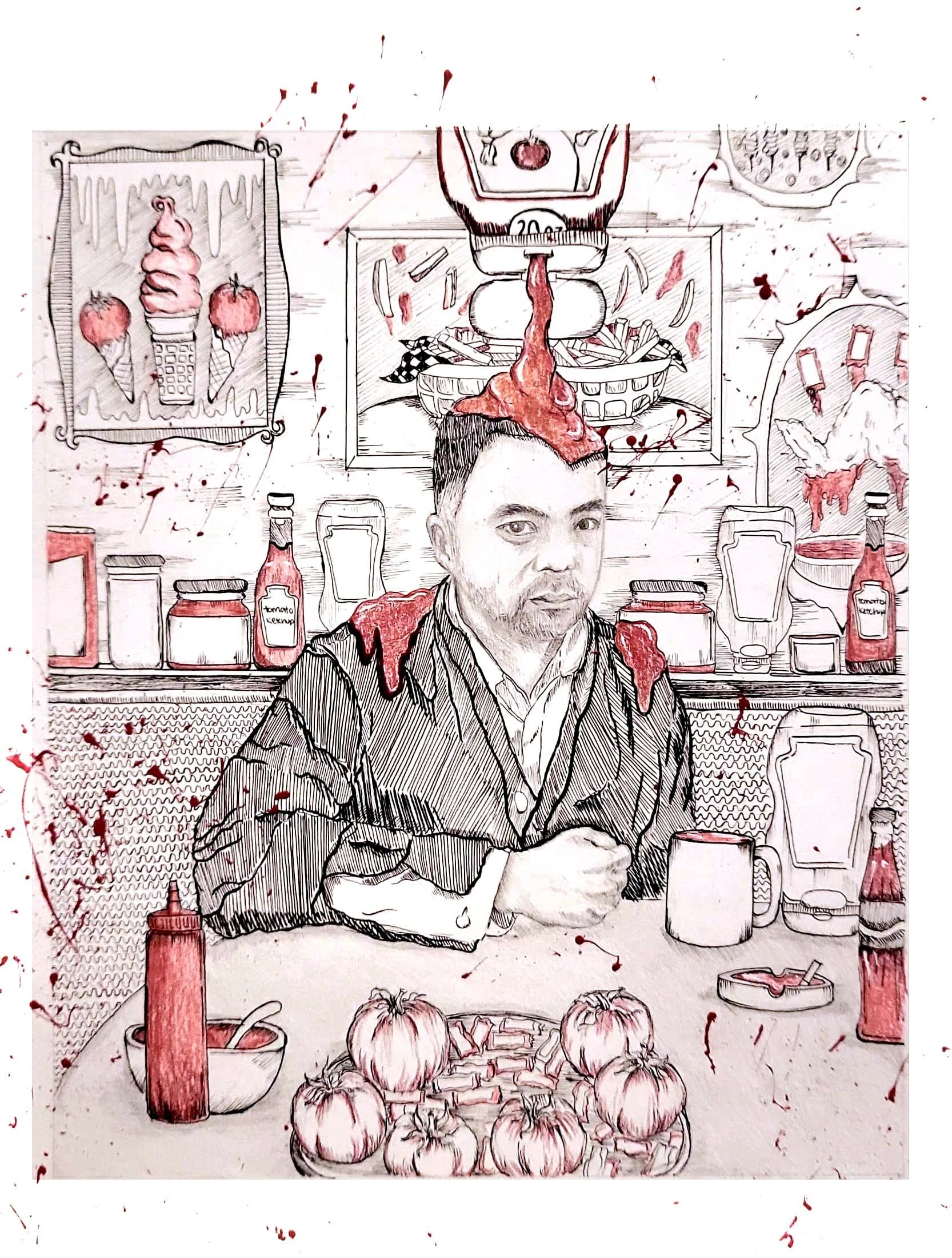 Unsolved Crime (2023)
Ink and colored pencil