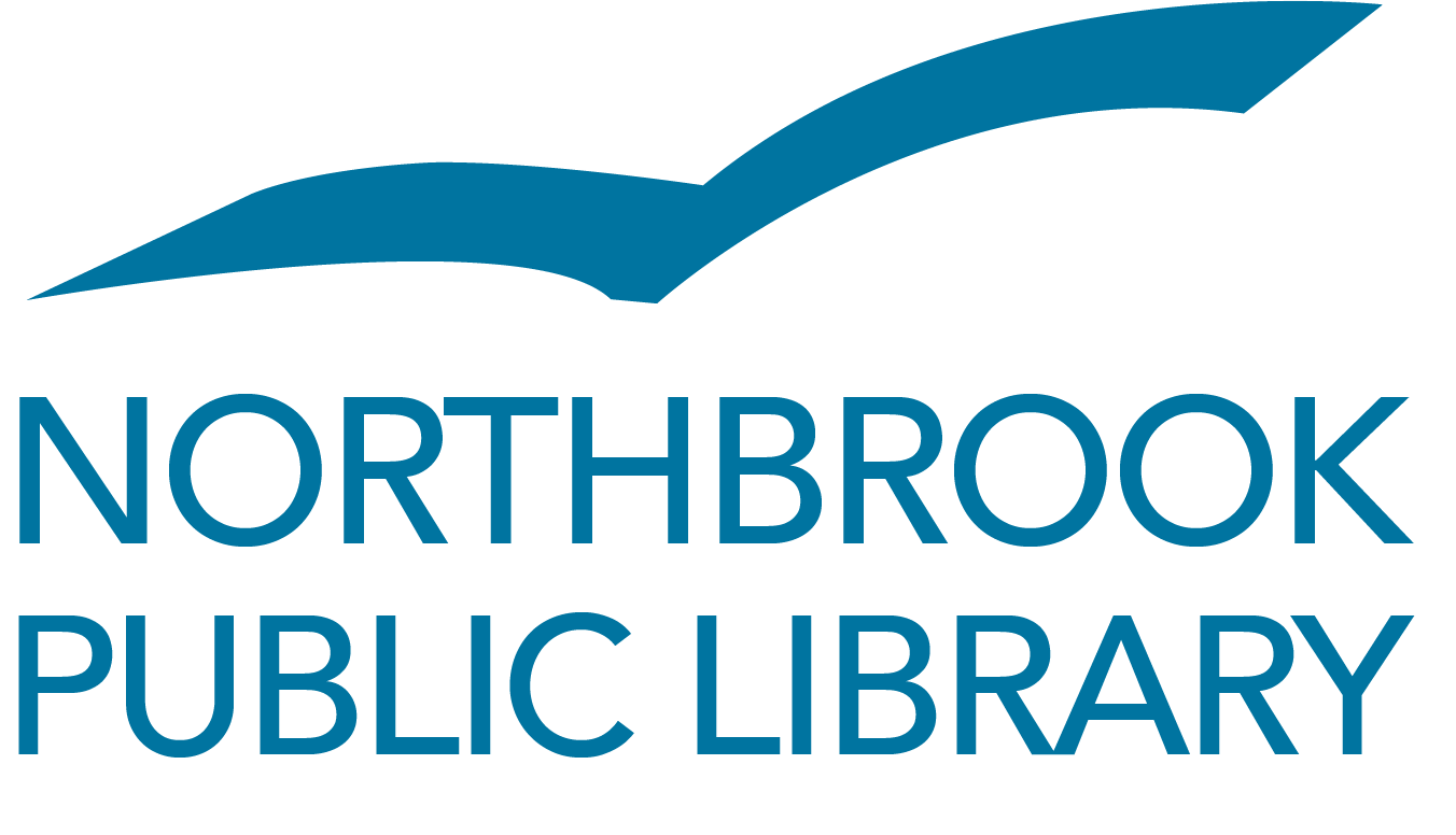 Logo of Northbrook Public Library featuring a stylized bird in flight above the text 'Northbrook Public Library'.