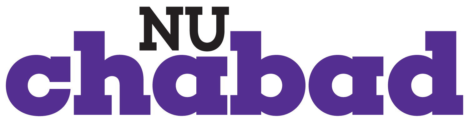 The logo of the NU Chabad in purple and black.