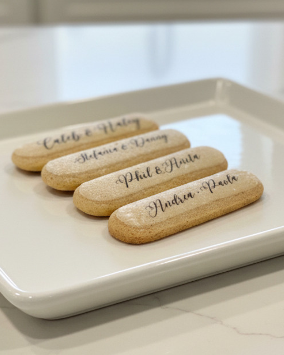 lady finger cookies with name prints