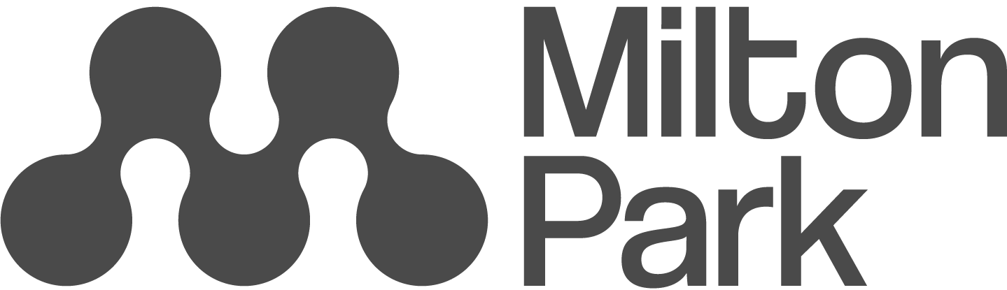 Logo of Miton Park featuring stylized interconnected figures and the text 'Miton Park'.