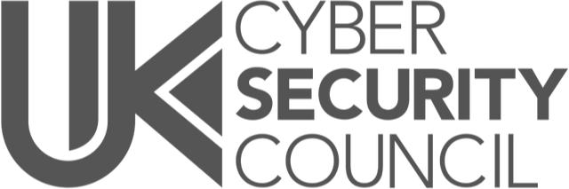 Logo of the UK Cyber Security Council with text in black and gray.