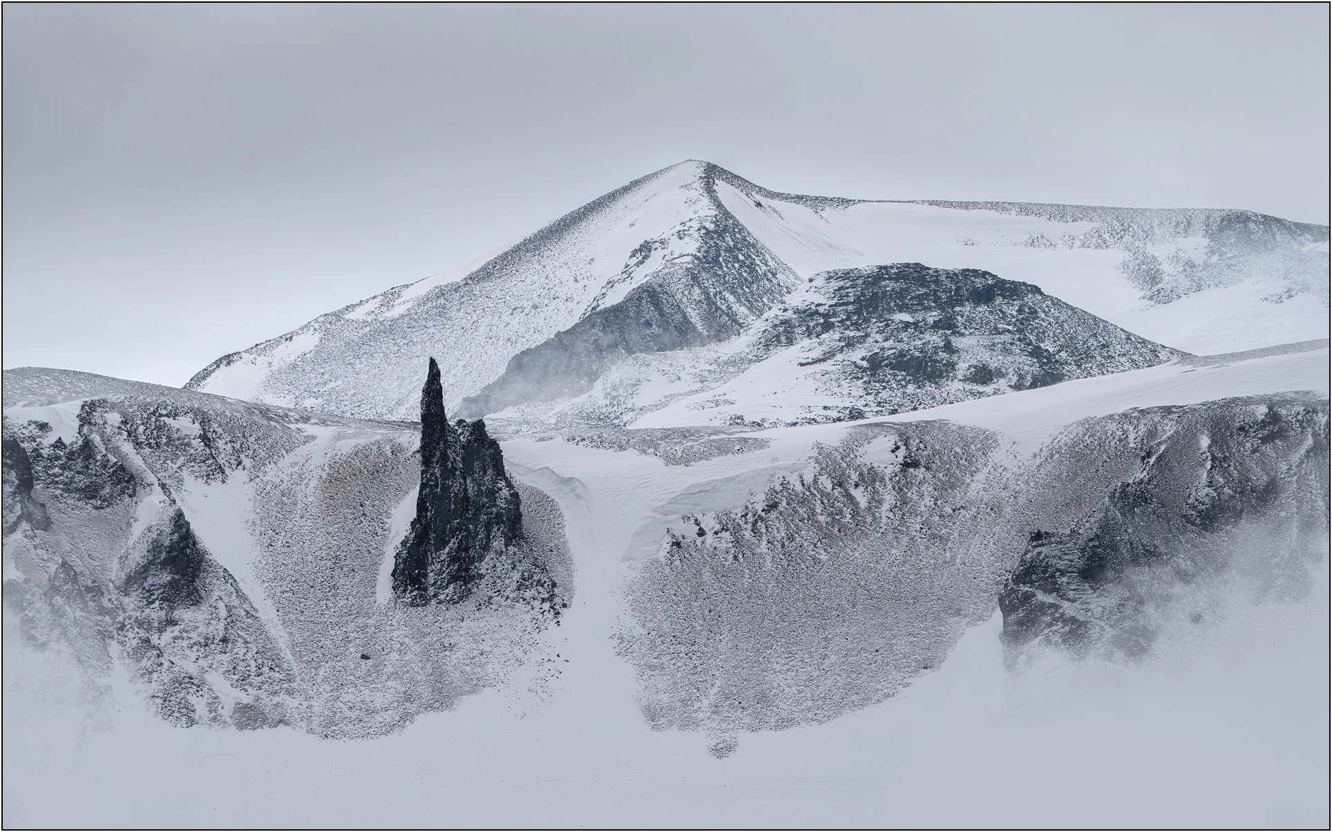 Snow mountains of Antarctica peninsula.