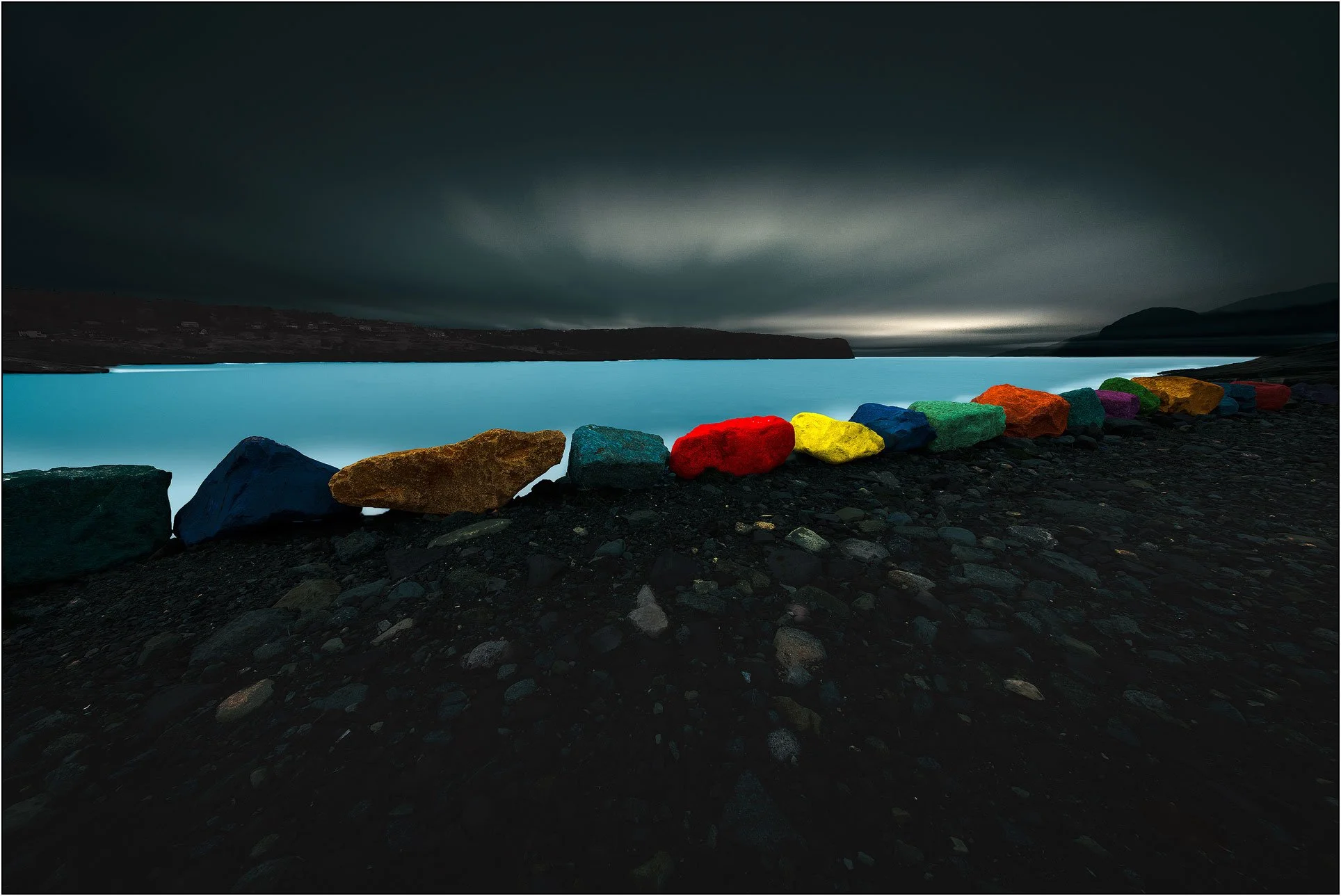 Creative long exposure coastal scene of Newfoundland.