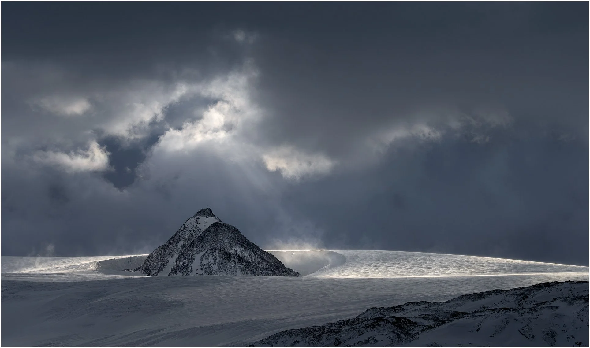 Snow mountains of Antarctica peninsula.