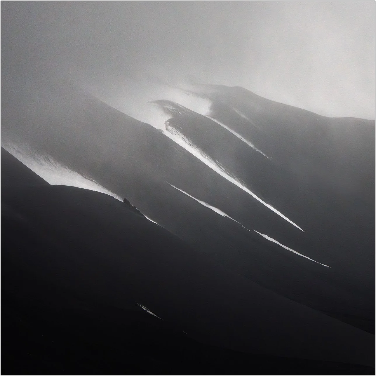 Traces of snow on mountains in Antarctica.