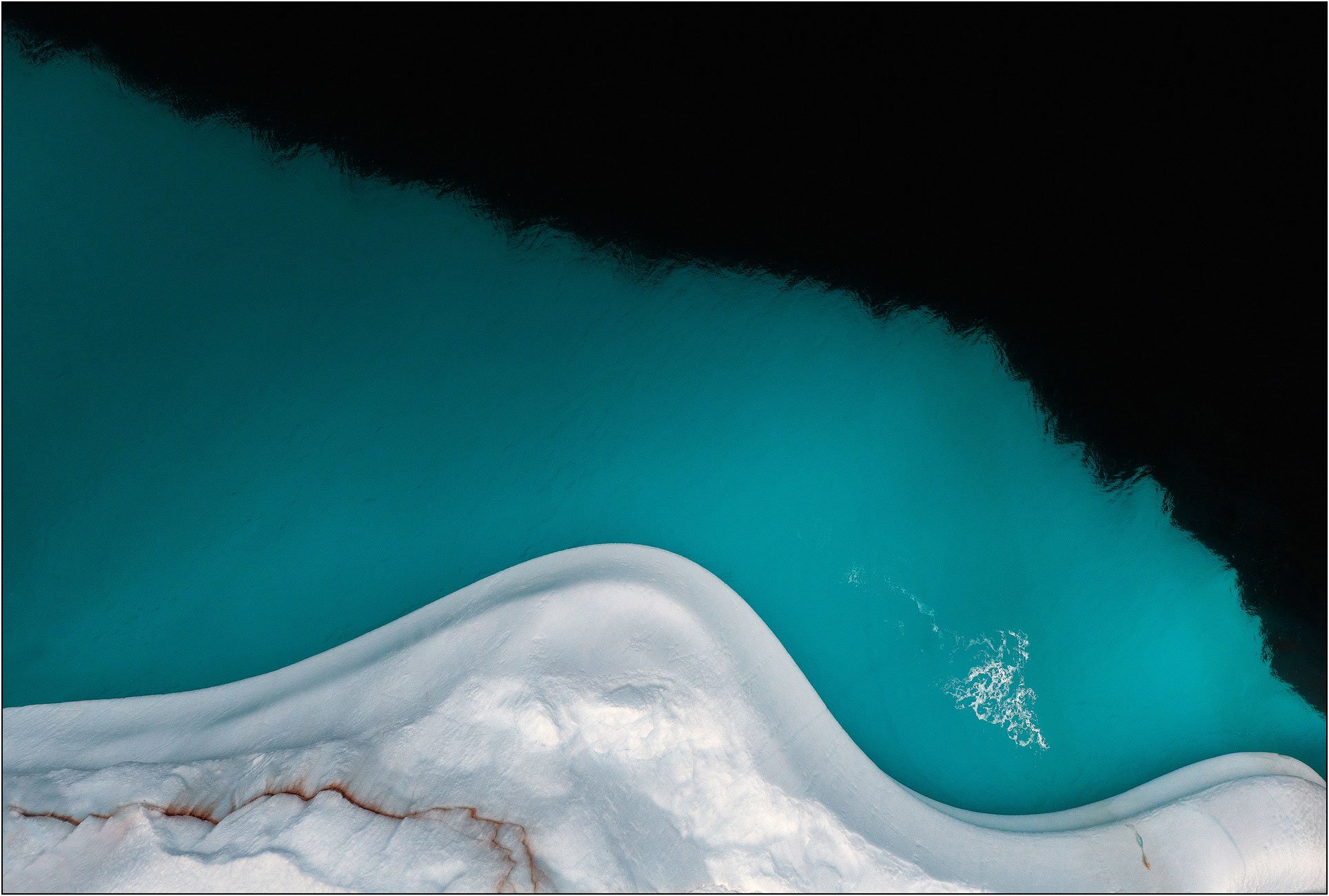 Aerial view of a part of iceberg in Newfoundland.