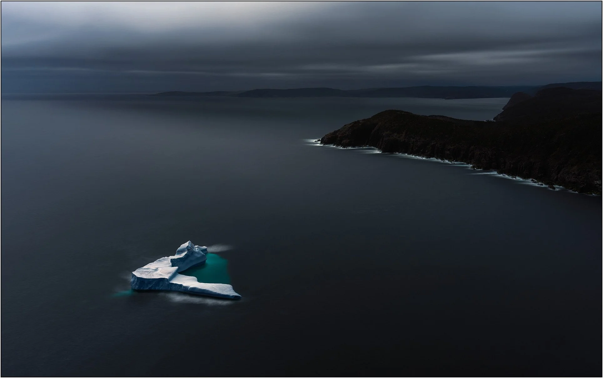 Long exposure of an iceberg in Newfoundland.